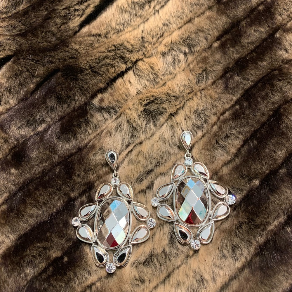 💜💜💜 3/$30 Silvery, shiny, posh earrings! #A322